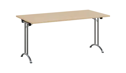 SLC 160 chrom skládací jednací stůl 1600x800, deska 25 mm, podnož chrom, deska bříza světlá